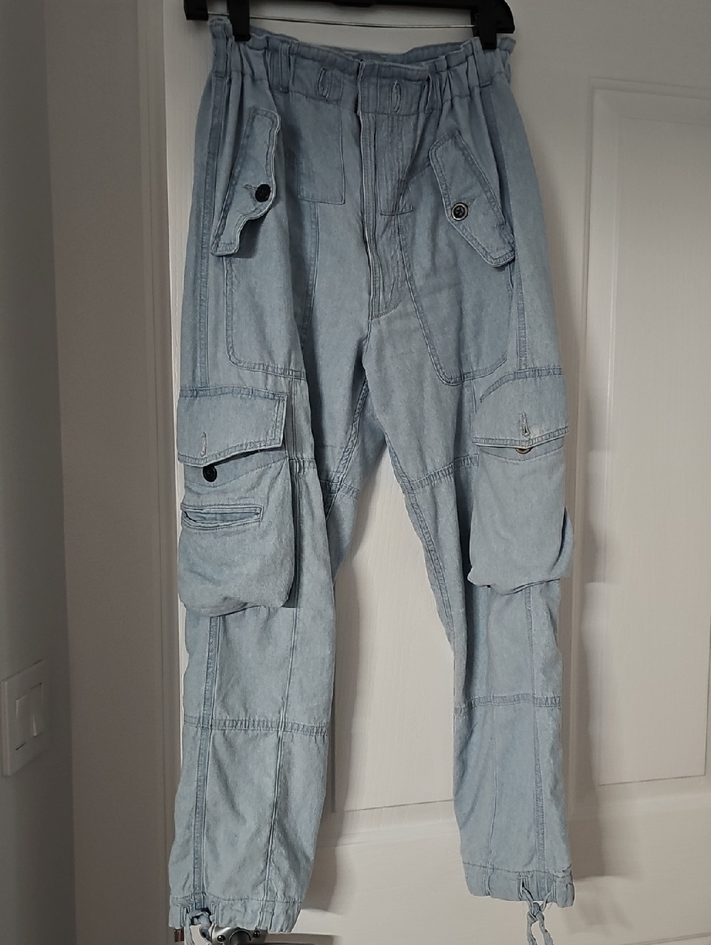 Light Blue Women's Cargo Jeans